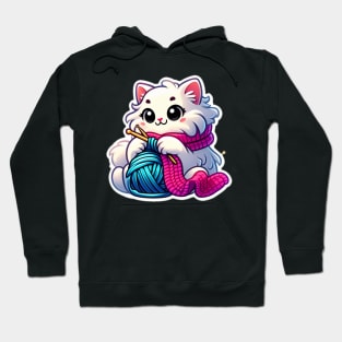 the knitting kitty Hoodie